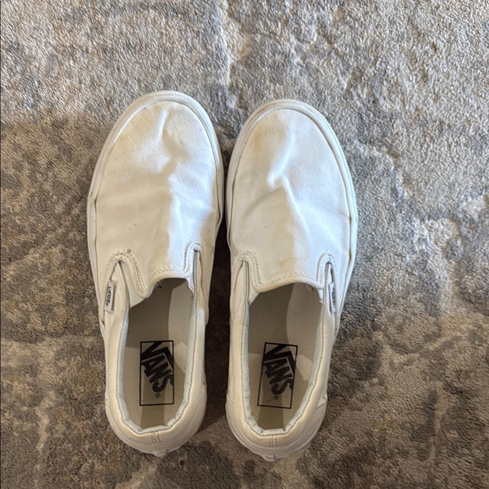 Vans White Slip-On Shoes